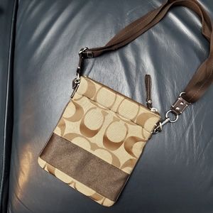 Coach Signature Stripe Swing Crossbody Pack